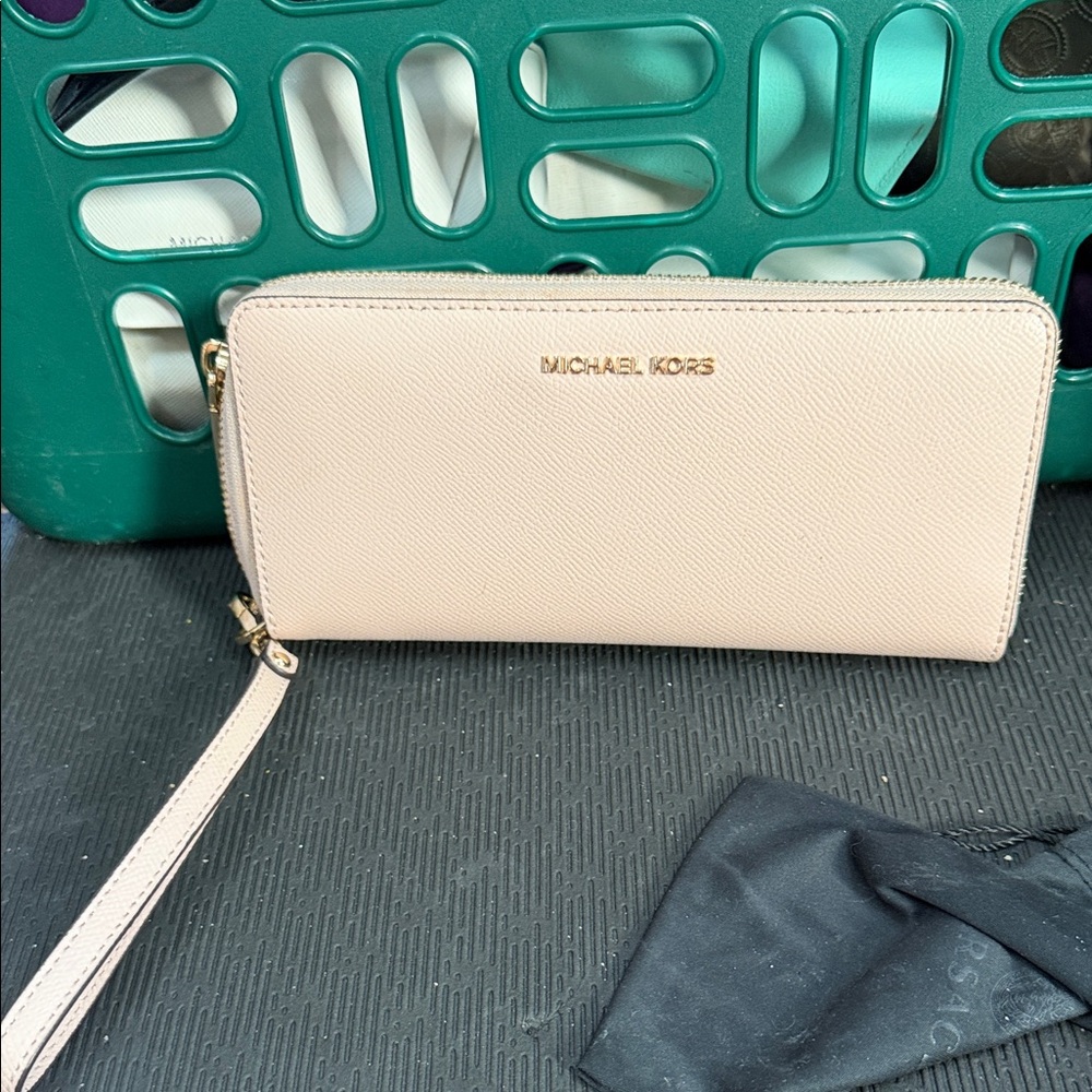 Michael Kors Beige Wristlet Wallet
